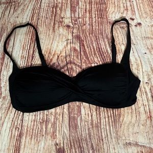 La Blanca Twisted Bikini Swim Top Large Black